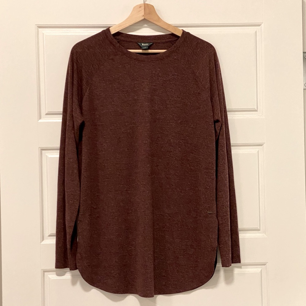 Roots Long Sleeve Tshirt Maroon NWOT Large